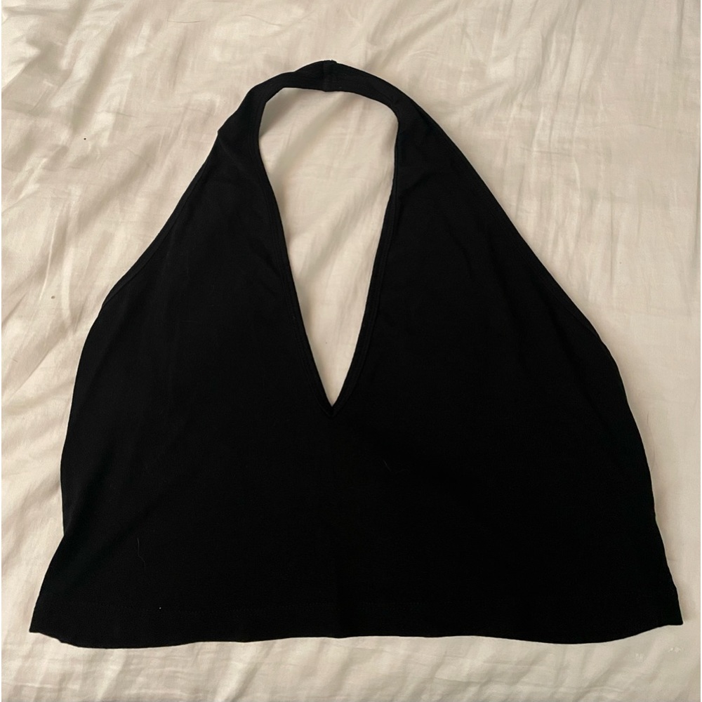 ASOS black halter crop top